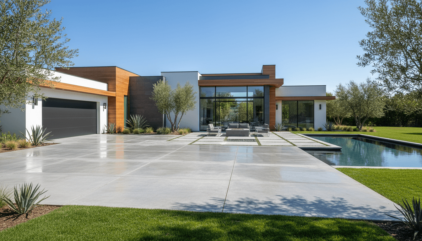 Clean house exterior with pressure washed surfaces