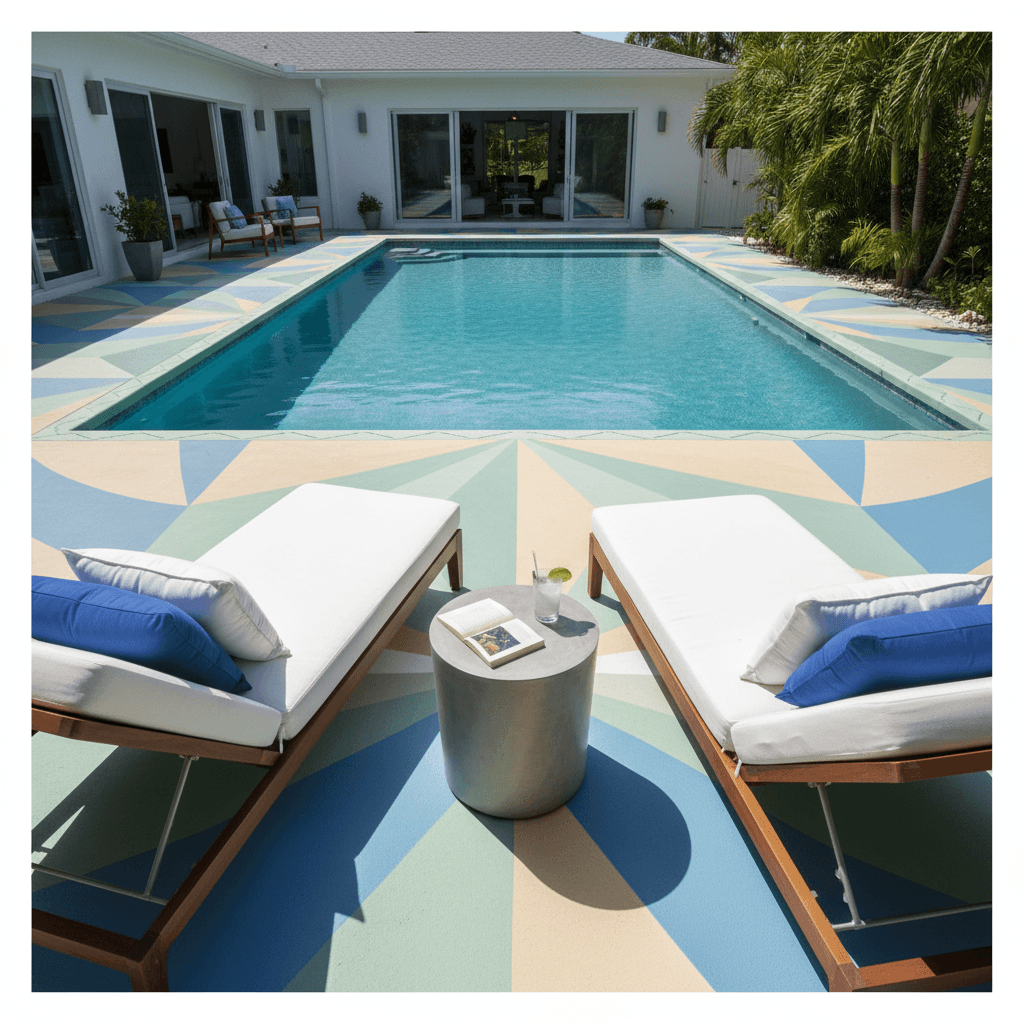 Painted patio and pool deck surface
