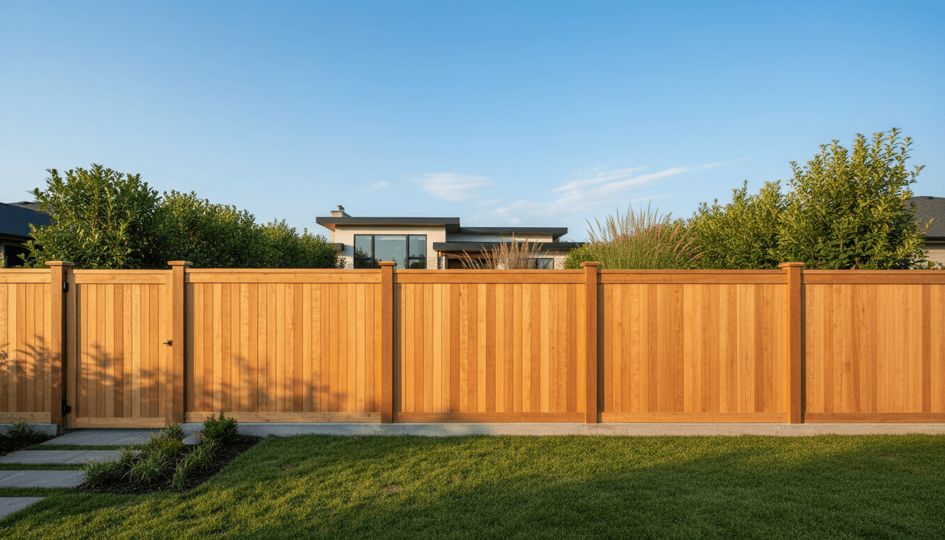 Freshly painted wooden fence